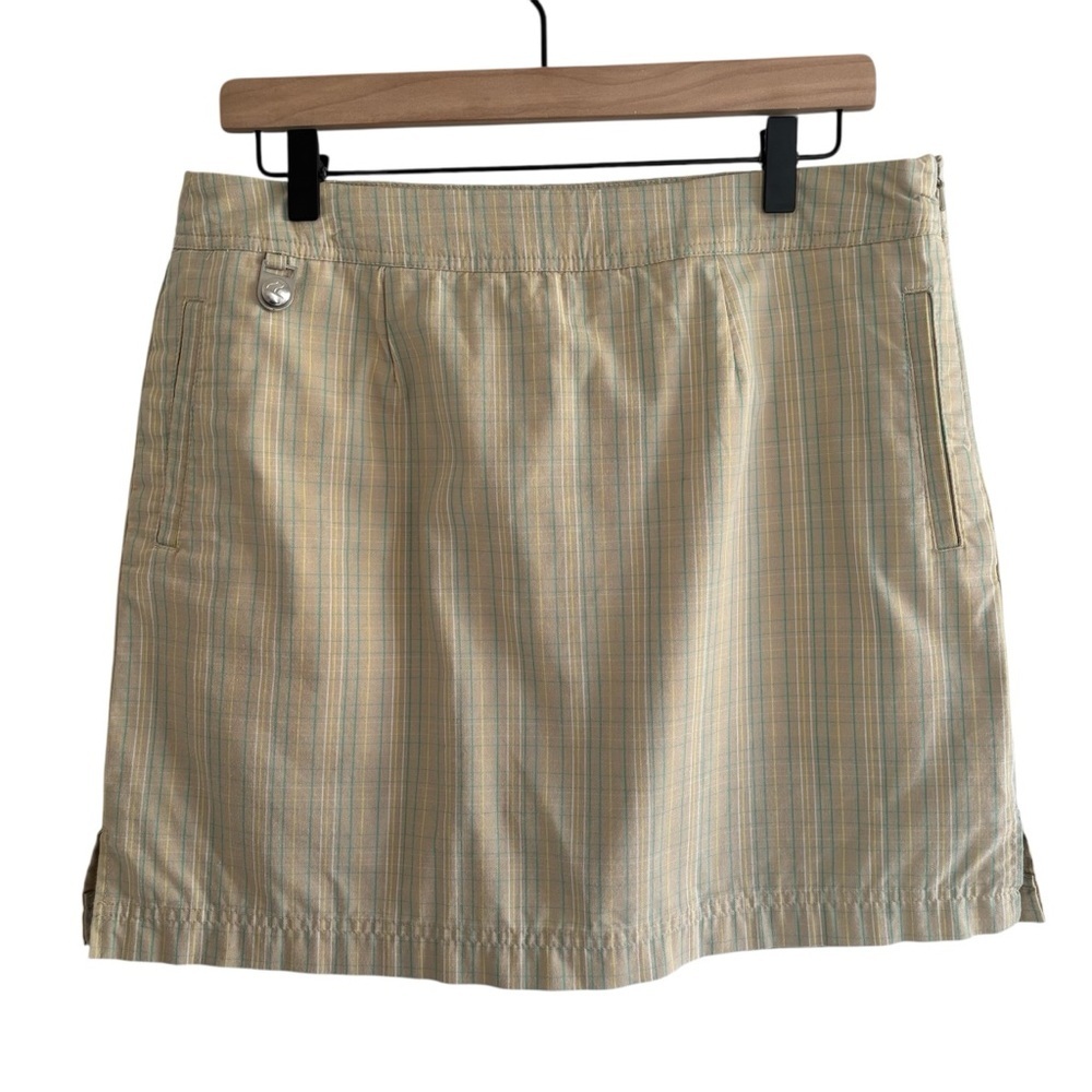 Golf America Plaid Tan Skort Performance Tennis Outdoor Gorpcore Women’s Size 10